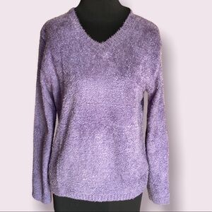 Croft and Barrow V Neck Sweater Purple Small